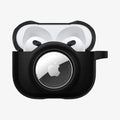 ACS03168 - Apple AirPods 3 Tag Armor Duo in black showing the front with top open and AirPods inside