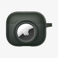 ACS04393 - Apple AirPods 3 Case Tag Armor Duo in military green showing the front with AirTag in slot