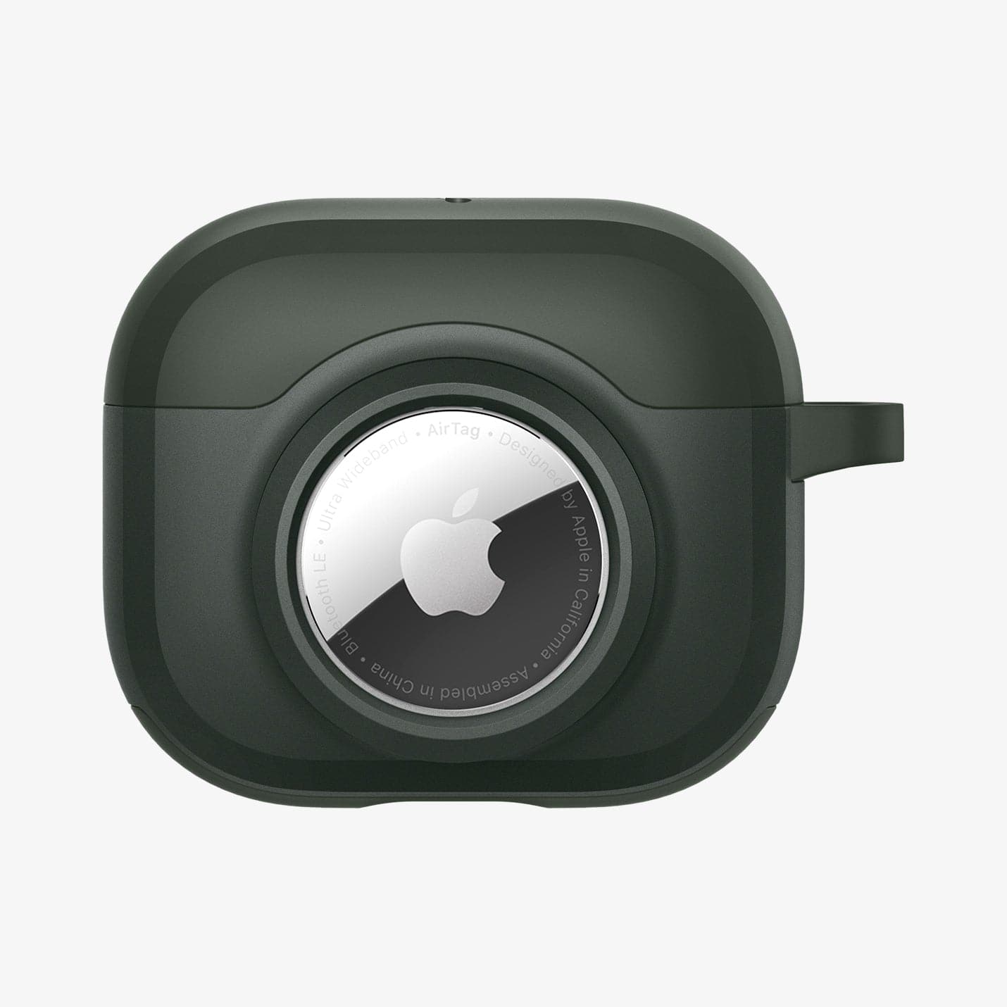 ACS04393 - Apple AirPods 3 Case Tag Armor Duo in military green showing the front with AirTag in slot