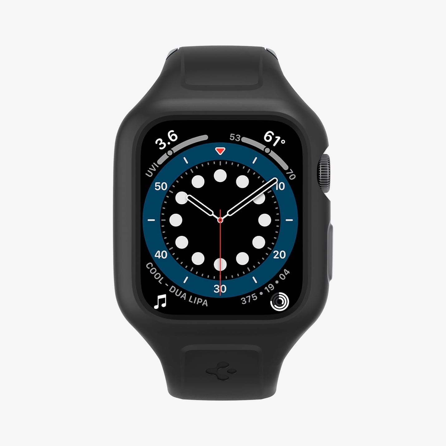 AMP02020 - Apple Watch (40mm) Liquid Air Pro in Black showing the front