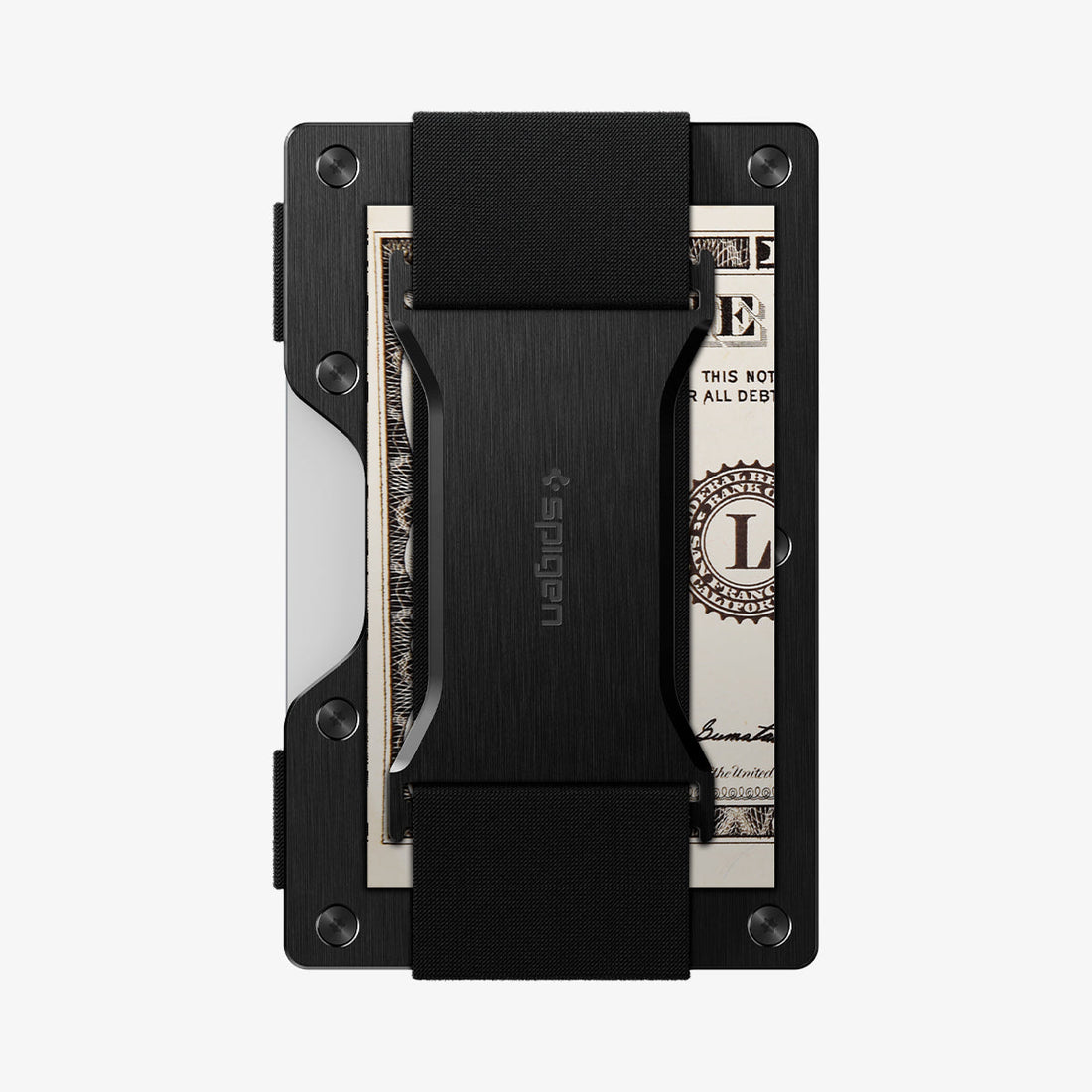 Aluminum Credit Card Holder with Key Ring up to 12 Cards - Black
