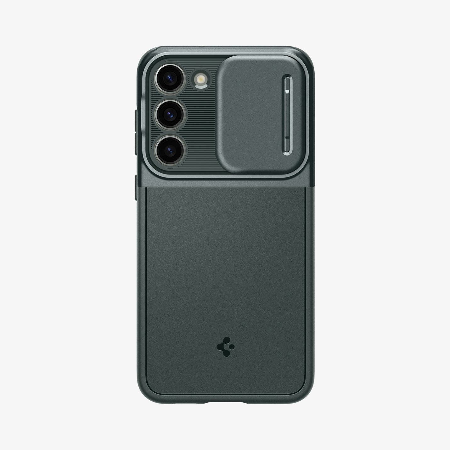 ACS06088 - Galaxy S23 Case Optik Armor in abyss green showing the back with camera slot open