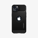 ACS03314 - iPhone 13 Mini Case Rugged Armor in matte black showing the back