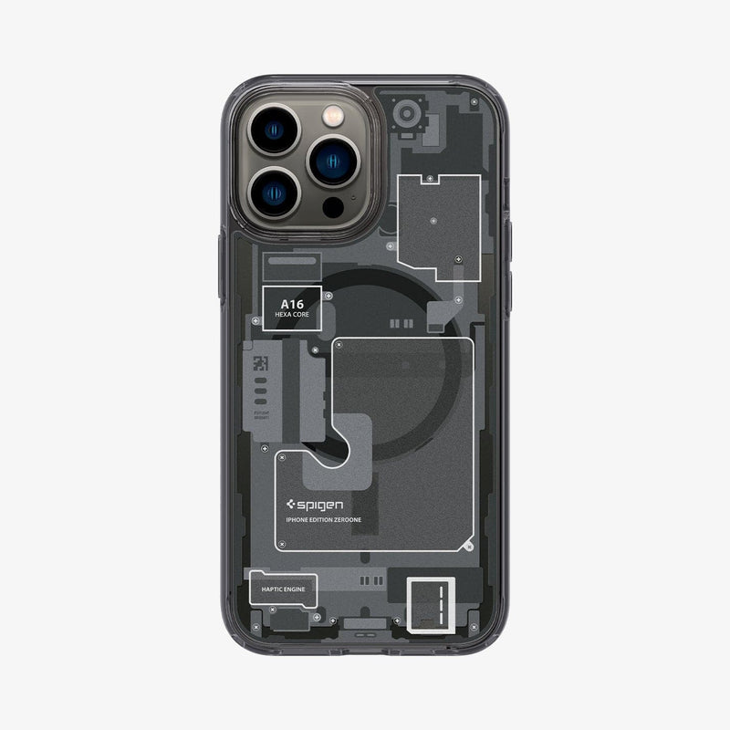 ACS05451 - iPhone 13 Pro Case Ultra Hybrid Zero One (MagFit) showing the back