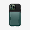 ACS04559 - iPhone 13 Pro Max Case Slim Armor CS in midnight green showing the back