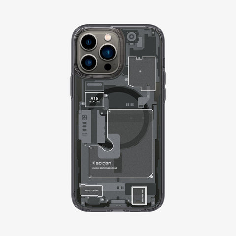 ACS05450 - iPhone 13 Pro Max Case Ultra Hybrid Zero One (MagFit) showing the back