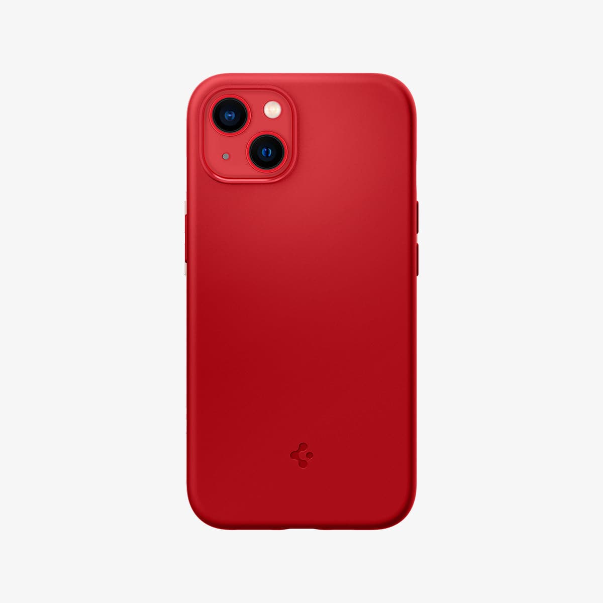 ACS03899 - iPhone 13 Case Silicone Fit in red showing the back