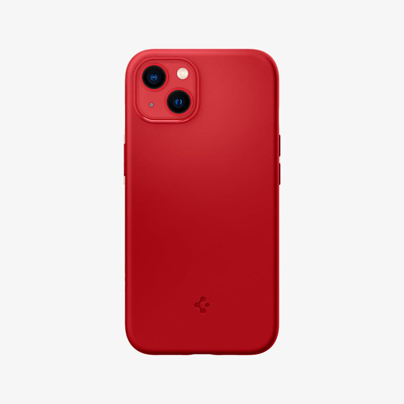 ACS03899 - iPhone 13 Case Silicone Fit in red showing the back
