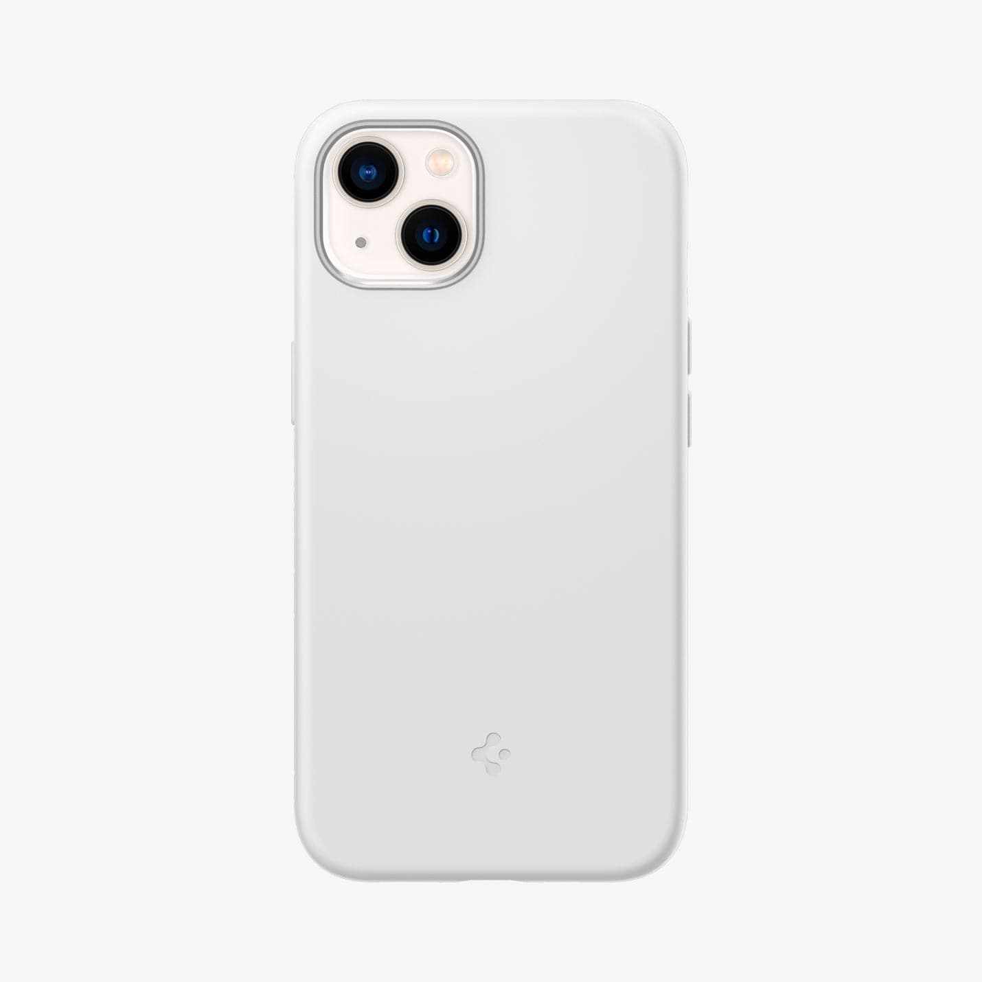ACS04090 - iPhone 13 Case Silicone Fit MagSafe Compatible in white showing the back
