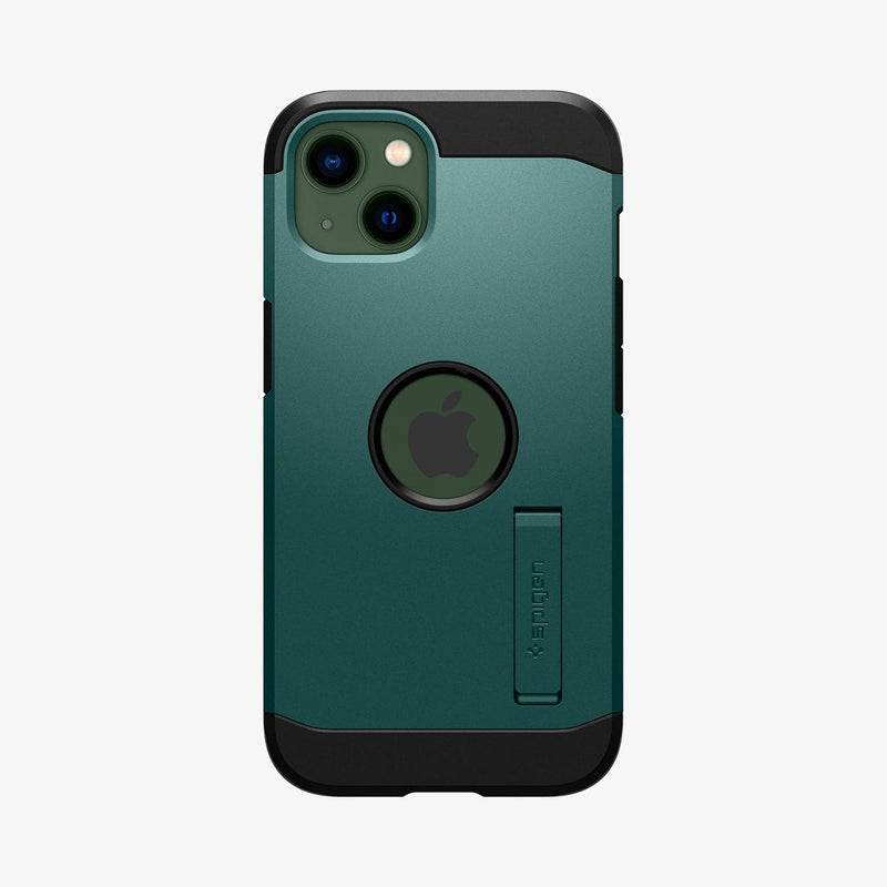 ACS04566 - iPhone 13 Case Tough Armor in midnight green showing the back