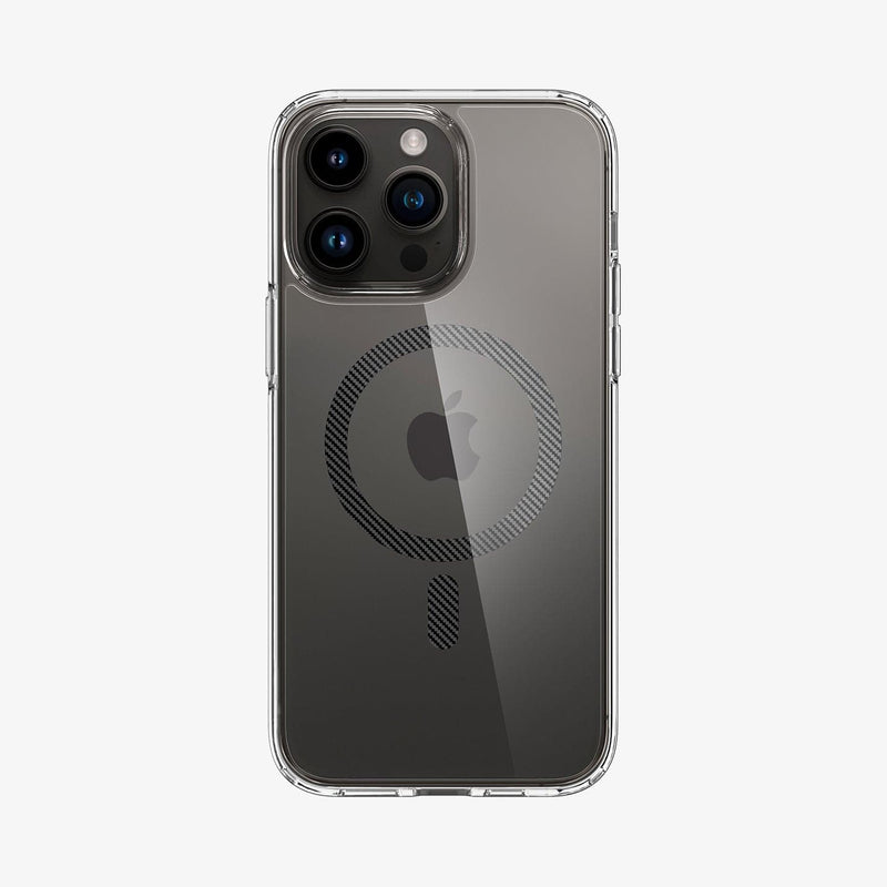 ACS04971 - iPhone 14 Pro Case Ultra Hybrid (MagFit) in carbon fiber showing the back