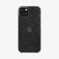 ACS06788 - iPhone 15 Case Liquid Crystal Glitter in crystal quartz showing the back