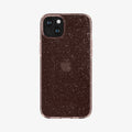 ACS06789 - iPhone 15 Case Liquid Crystal Glitter in rose quartz showing the back