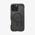 ACS08502 - iPhone 16 Pro Max Case Tough Armor AI (MagFit) in Frost Black showing the back