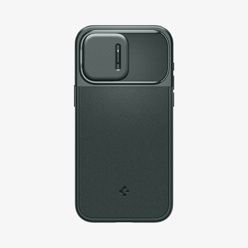 ACS06739 - iPhone 15 Pro Case Optik Armor (MagFit) in abyss green showing the back