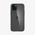 ACS06657 - iPhone 15 Plus Case Ultra Hybrid in matte black showing the back
