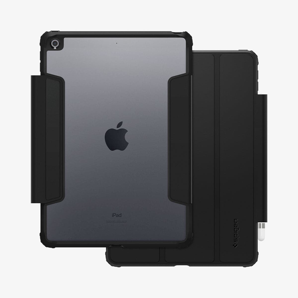 ACS03906 - iPad 10.2" Case Ultra Hybrid Pro in black showing the back and front