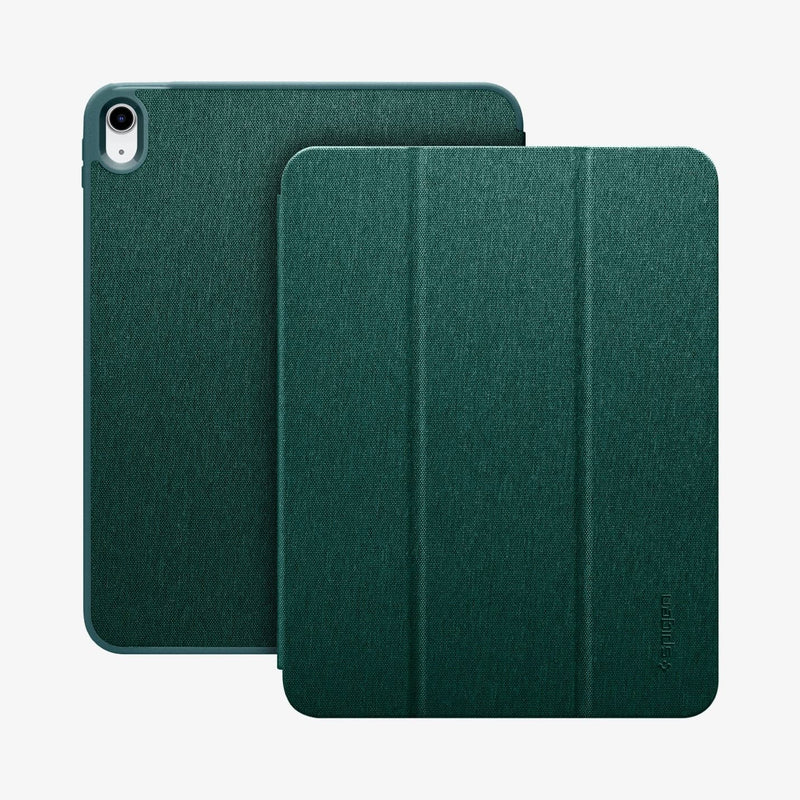 ACS05308 - iPad 10.9" Case Urban Fit in midnight green showing the front and back