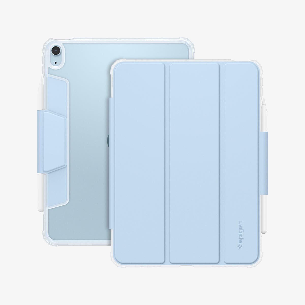 ACS02698 - iPad Air 10.9" (2022 / 2020) Case Ultra Hybrid Pro in sky blue showing the front and back
