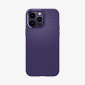 ACS05578 - iPhone 14 Pro Case Liquid Air in deep purple showing the back