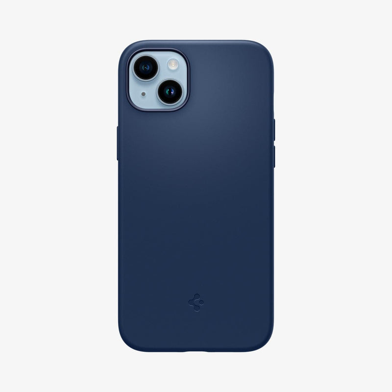 ACS05068 - iPhone 14 Case Silicone Fit (MagFit) in navy blue showing the back