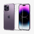 ACS04953 - iPhone 14 Pro Case Liquid Crystal in crystal clear showing the back, inside and front