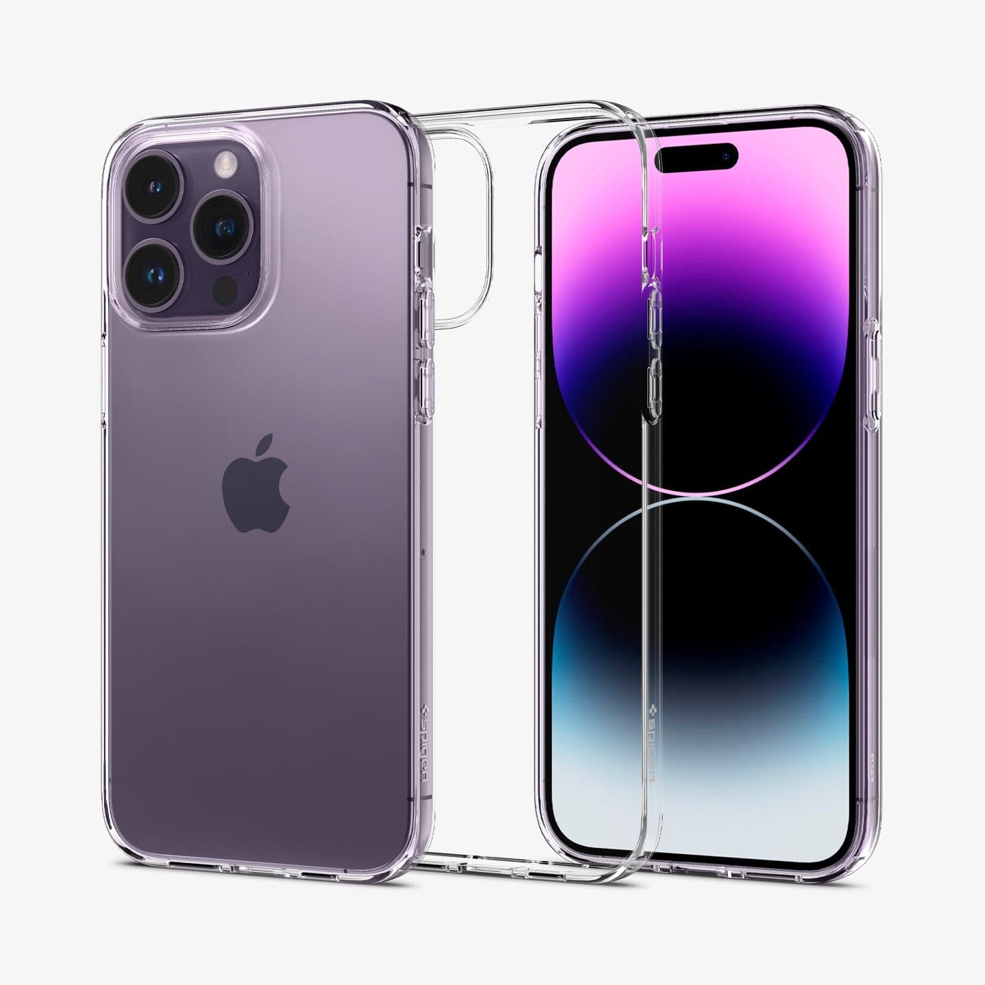 ACS04953 - iPhone 14 Pro Case Liquid Crystal in crystal clear showing the back, inside and front