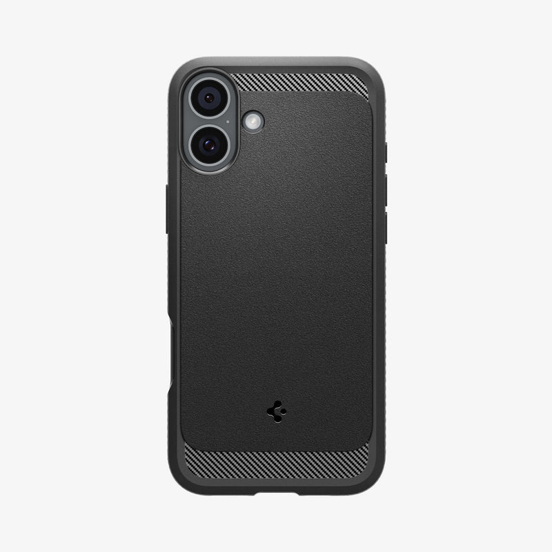 ACS08214 - iPhone 16 Case Rugged Armor (MagFit) in Matte Black showing the back