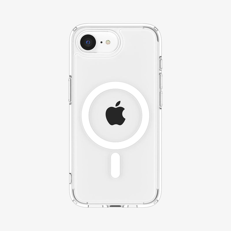 ACS09139 - iPhone 16e Case Ultra Hybrid (MagFit) in Clear White showing the back