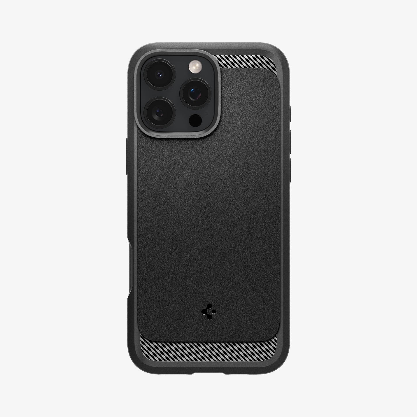 ACS08115 - iPhone 16 Pro Case Rugged Armor (MagFit) in Matte Black showing the back
