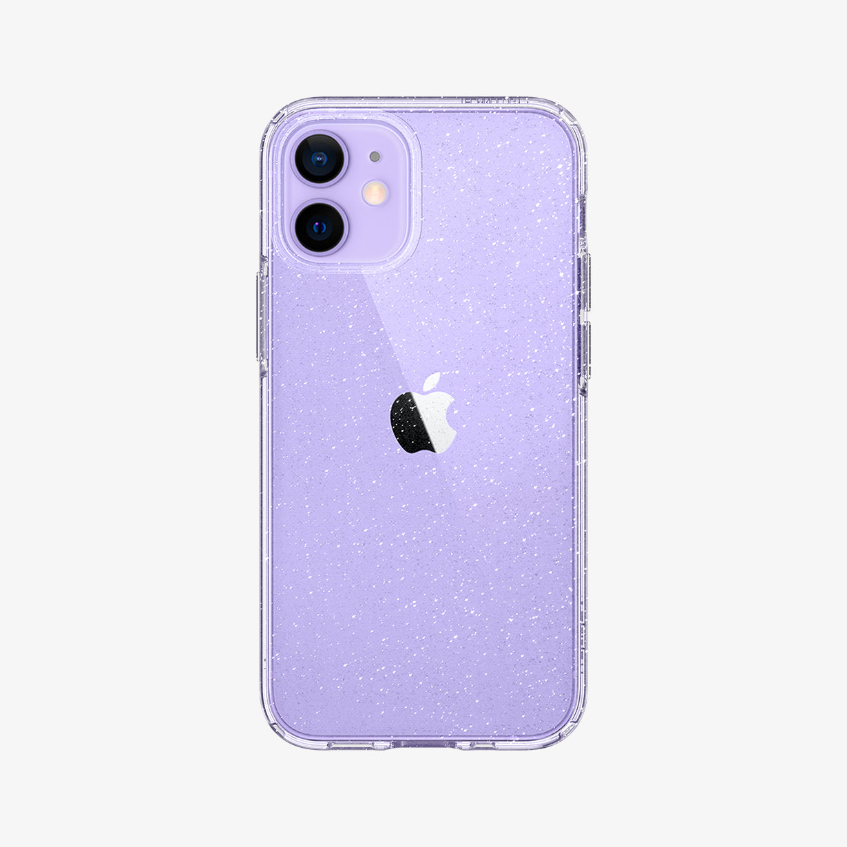 ACS01698 - iPhone 12 Pro / 12 Case Liquid Crystal Glitter in crystal quartz showing the back