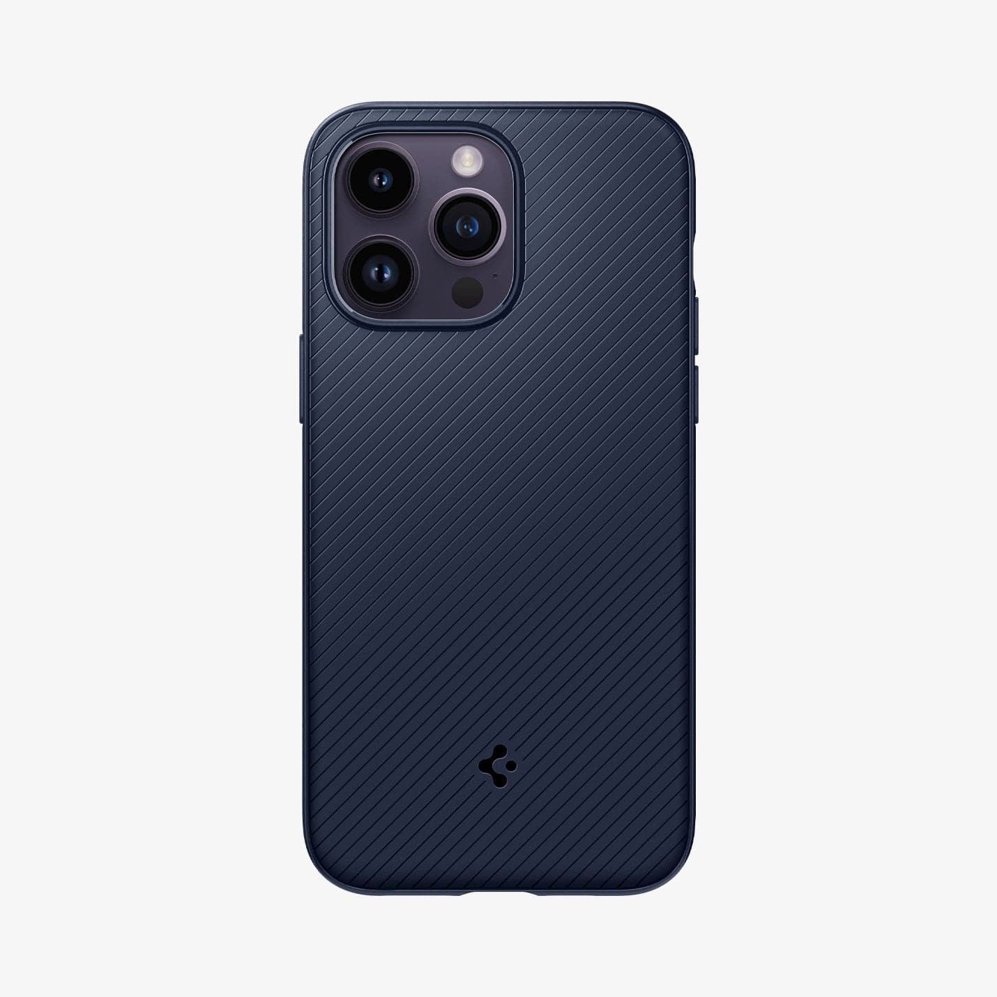 ACS04845 - iPhone 14 Pro Max Case Mag Armor (MagFit) in navy blue showing the back