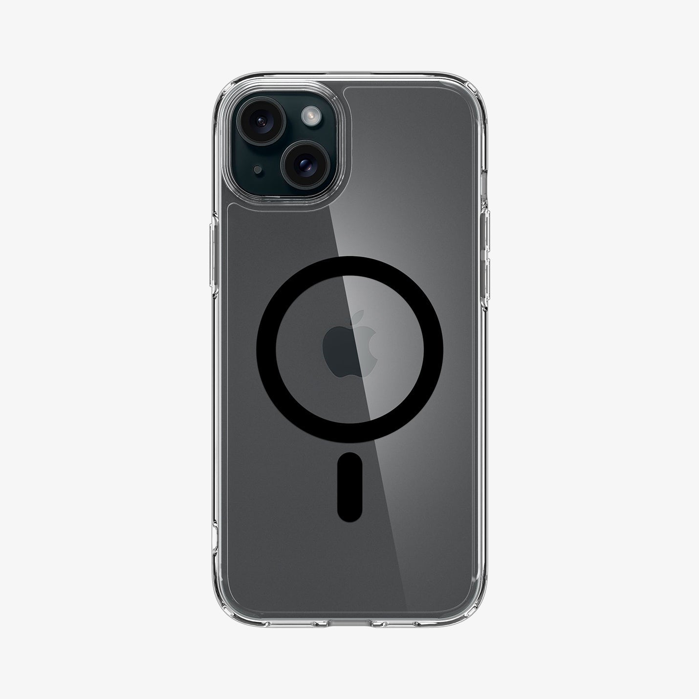 ACS06661 - iPhone 15 Plus Case Ultra Hybrid (MagFit) in black showing the back