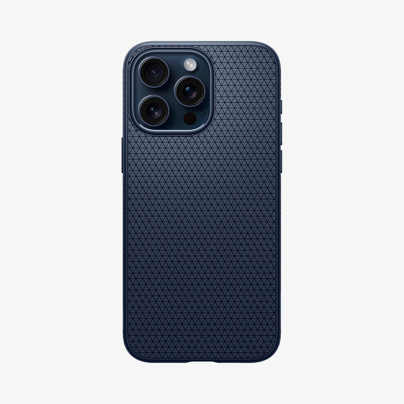 ACS06563 - iPhone 15 Pro Max Case Liquid Air in navy blue showing the back