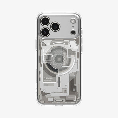 ACS10041_- iPhone 17 Pro Max Case Ultra Hybrid Zero One (MagFit) in Zero One Natural Titanium showing the back