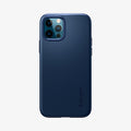 ACS02296 - iPhone 12 / 12 Pro Case Thin Fit in navy blue showing the back