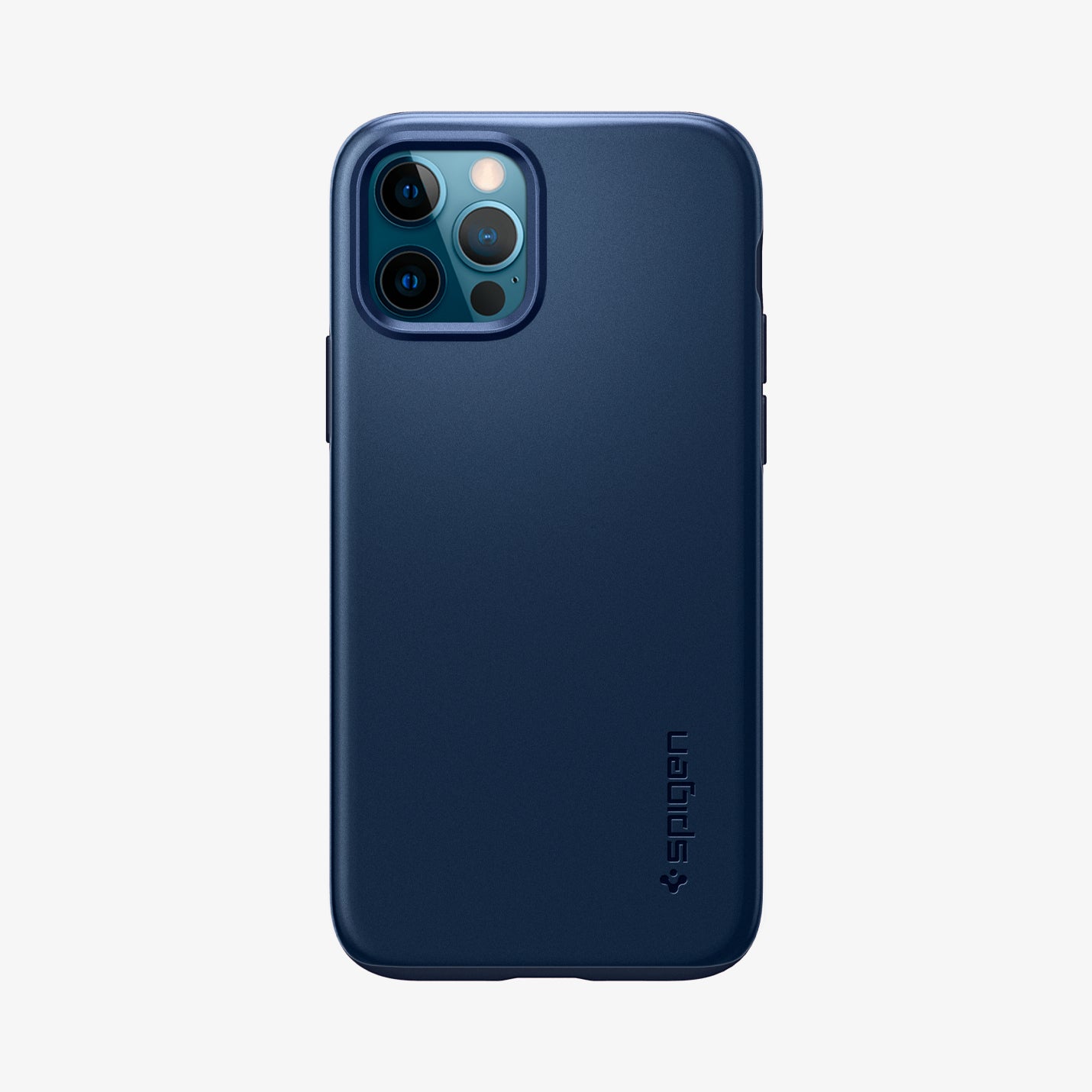 ACS02296 - iPhone 12 / 12 Pro Case Thin Fit in navy blue showing the back