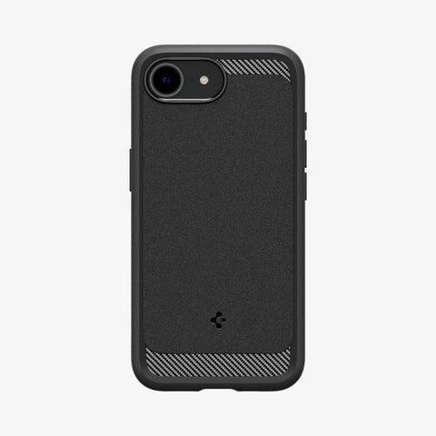 ACS09152 - iPhone 16e Case Rugged Armor (MagFit) in Matte Black showing the back