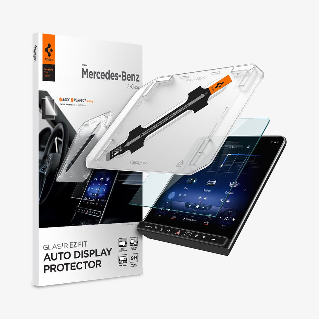 EZ Fit Tempered Glass Screen Protector for Mercedes Benz E Class 2020-2022 W17 / AMG GT 43 - Left and Right 1 Set
