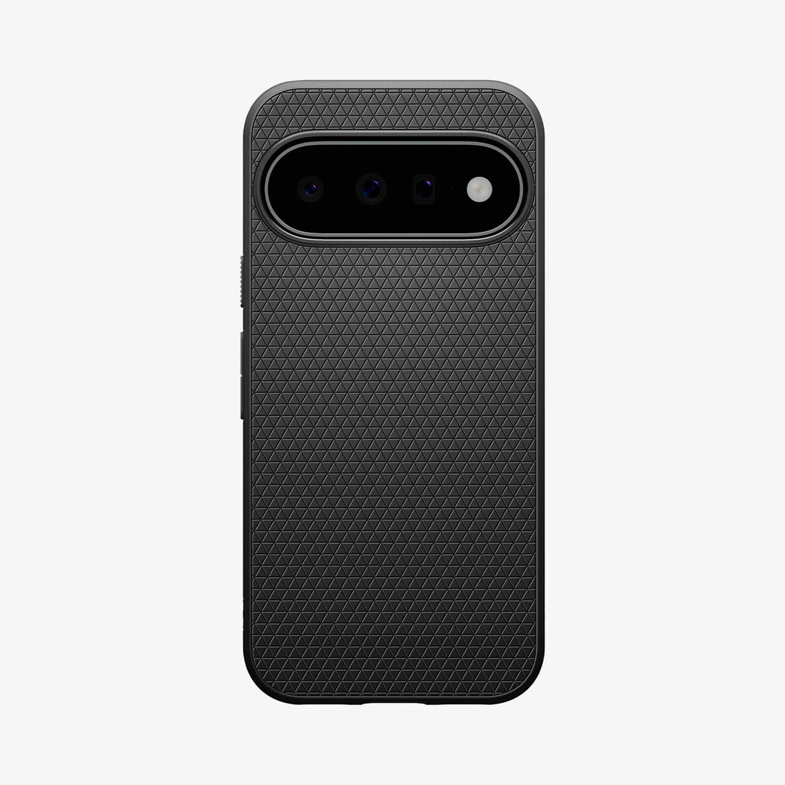 ACS11439 - Pixel 11 Liquid Air (Mag Fit) Matte Black case featuring a geometric textured pattern, raised camera surround, and precise camera cutout.