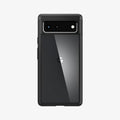 ACS03439 - Pixel 6 Case Ultra Hybrid in matte black showing the back