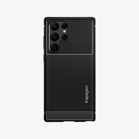 ACS03914 - Galaxy S22 Ultra 5G Case Rugged Armor in black showing the back