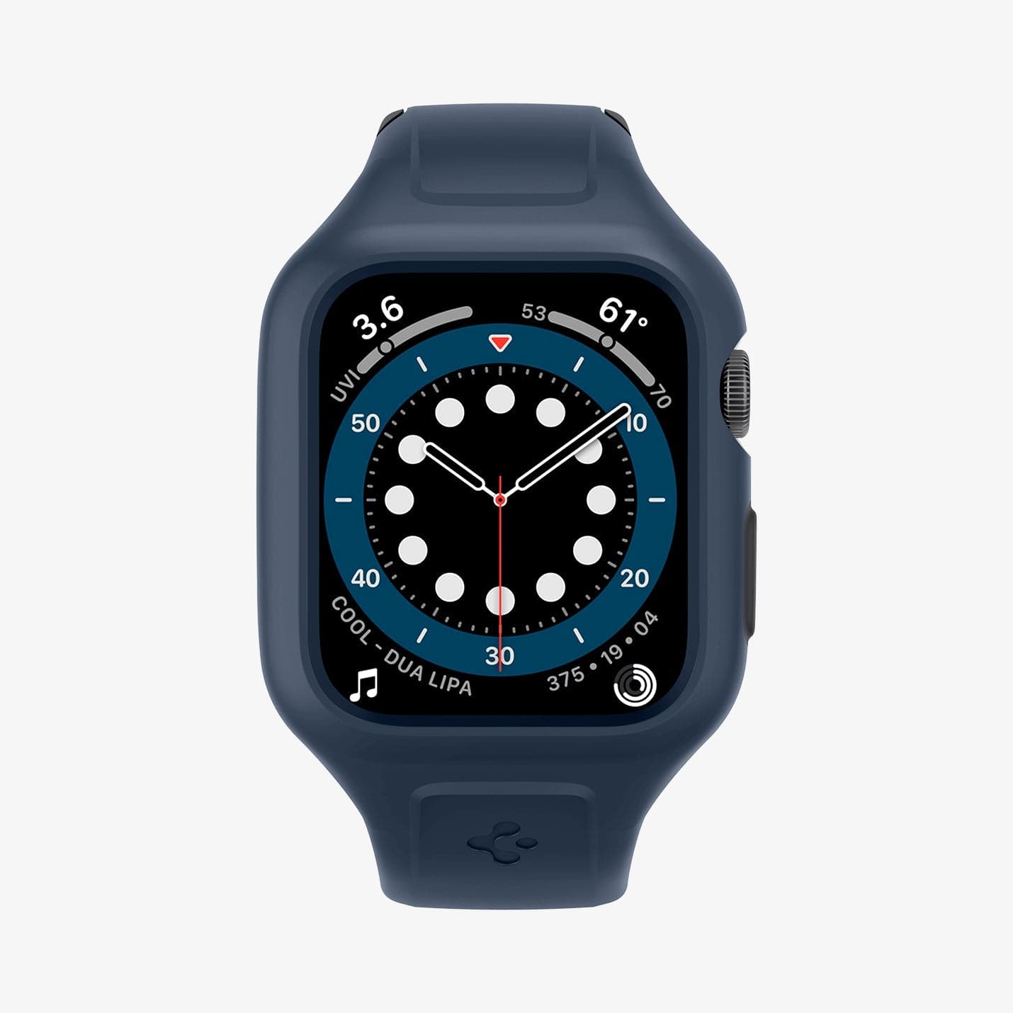 ACS02225 - Apple Watch Series (44mm) Case Liquid Air Pro in navy blue showing the front