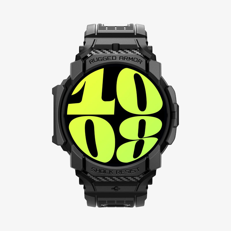 ACS08336 - Galaxy Watch 7 (40mm) Rugged Armor Pro in Matte Black showing the front and sides
