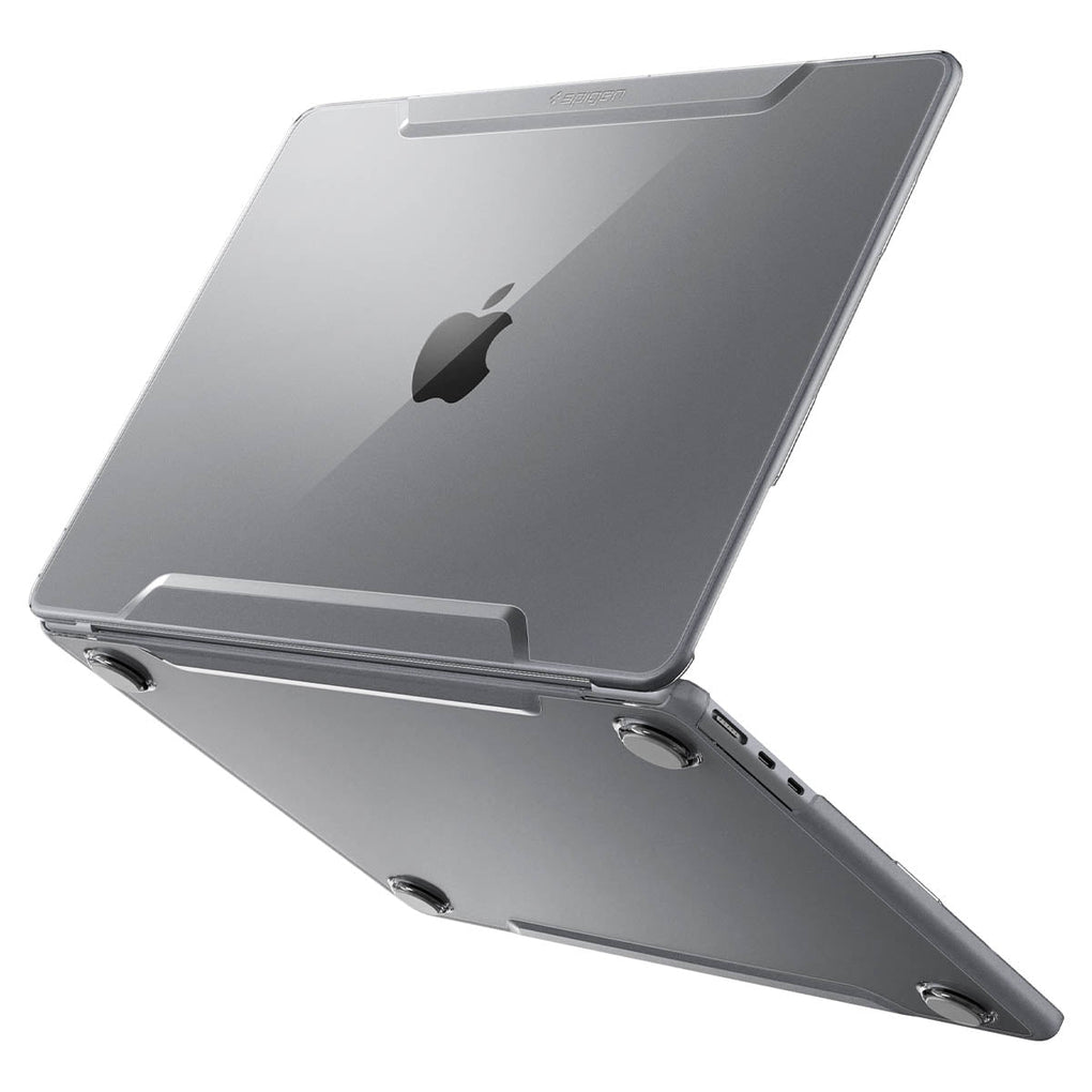MacBook Air (M2,2022) Case Thin Fit in crystal clear showing the top, bottom and side