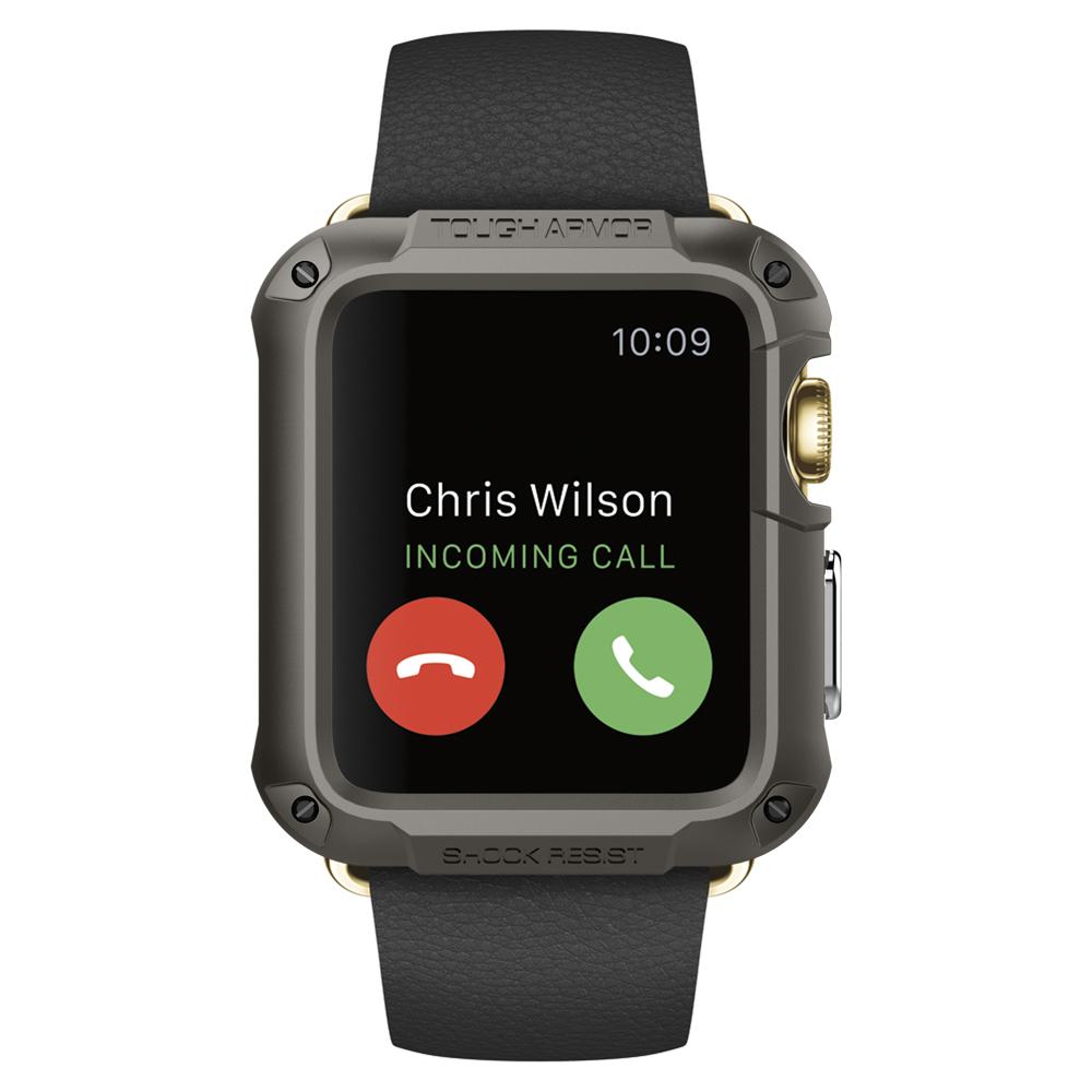 Apple Watch Series 3/2/1 (42mm) Case Tough Armor in gunmetal showing the front facing view