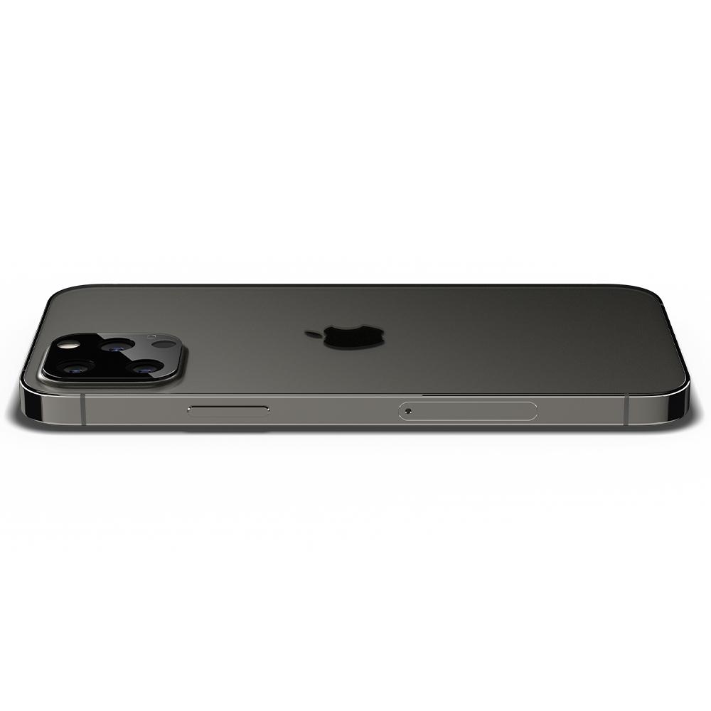 iPhone 12 Pro Max Optik Lens Protector showing the side view of device with lens protector on