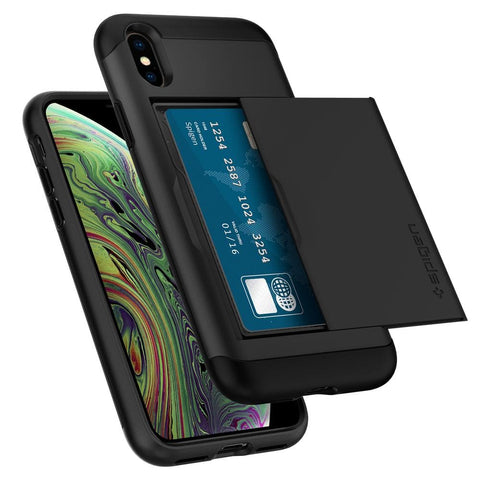 Slim Armor CS	Black	Case	back design and a front view of the edge around the	iPhone XS/X	device.