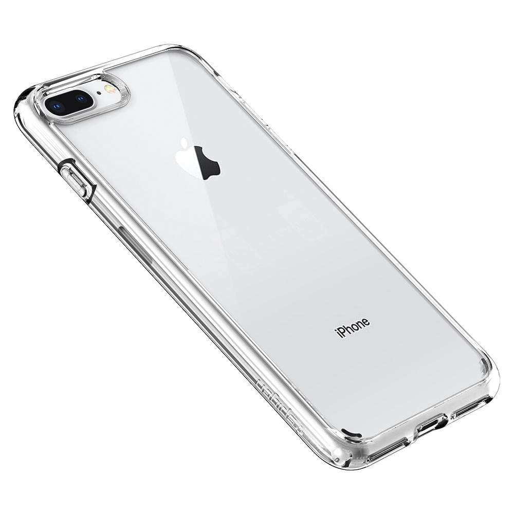 Ultra Hybrid 2	Crystal Clear Case	showing the back design on the	iPhone 8 Plus	device.