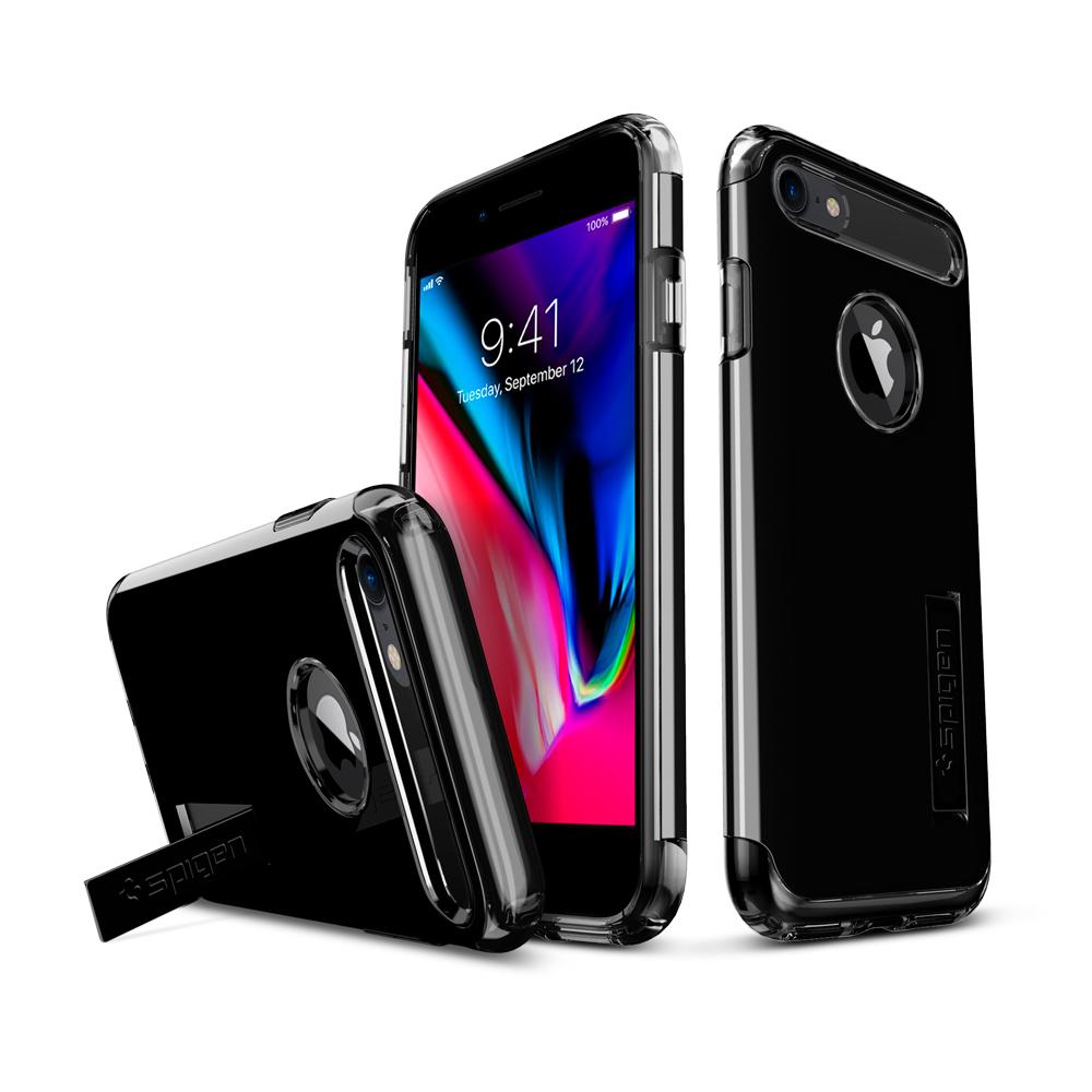 Slim Armor	Jet Black Case	back design and a front view of the edge around the	iPhone 8	device.